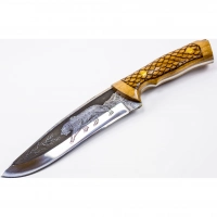 Нож Сафари-2, Кизляр СТО, сталь 65х13, резной купить в Сочи